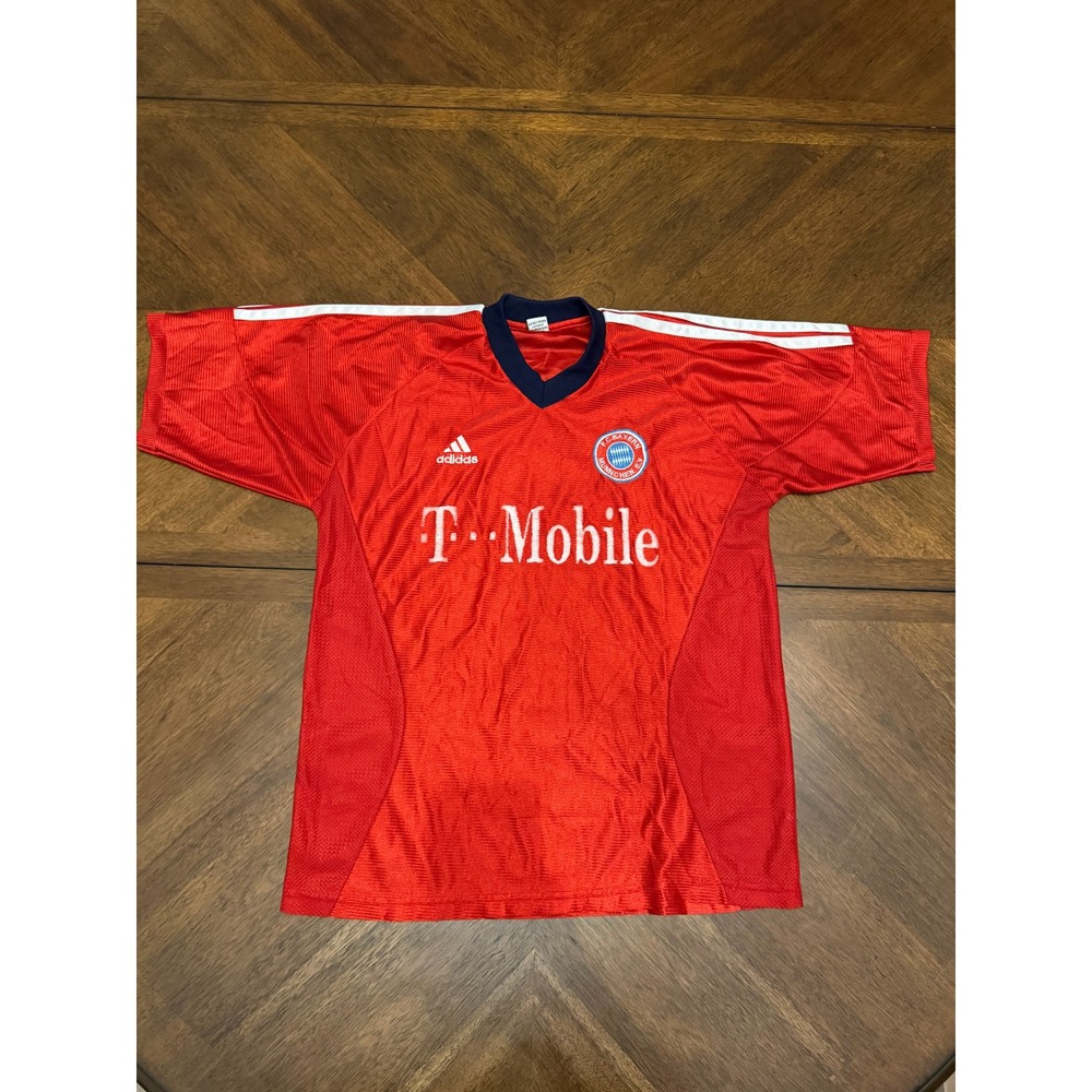 Vintage Bayern Munich Soccer Jersey Red T-Mobile FC Bayern Munchen Shirt